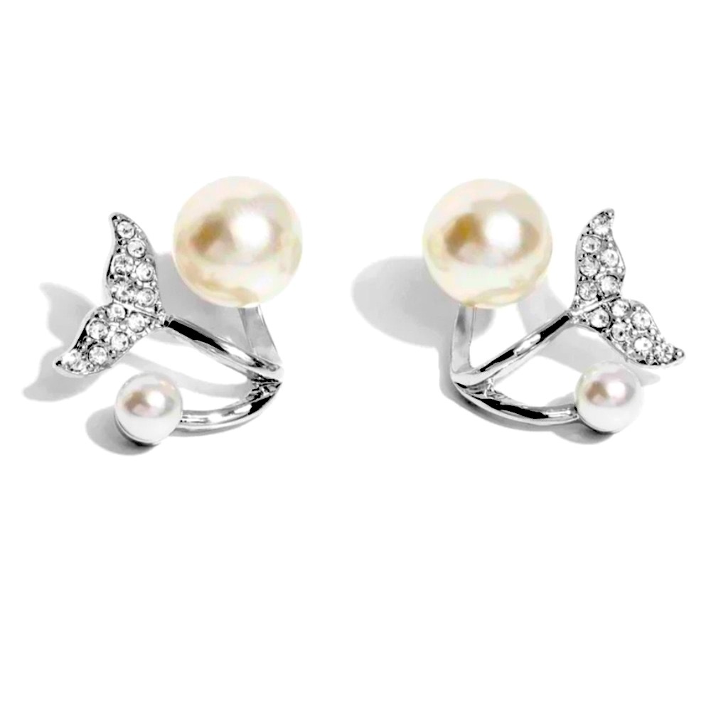 🧜🏻‍♀️⚪️🧜🏼‍♂️MY MERMAID❗️PAPARAZZI “MODULAR MERMAID” WHITE POST EARRINGS❗️